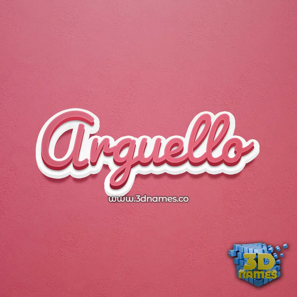 arguello in Red Scribble style - 3D name wallpaper