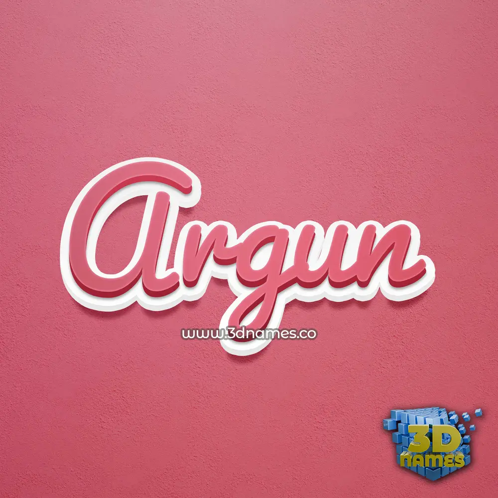 argun in Red Scribble style - 3D name wallpaper