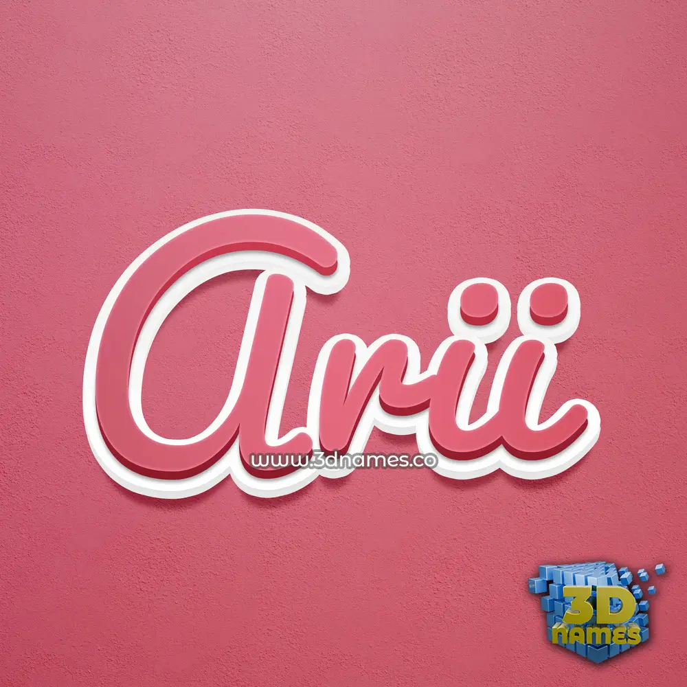 arii in Red Scribble style - 3D name wallpaper