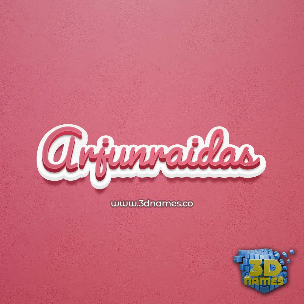 arjunraidas in Red Scribble style - 3D name wallpaper
