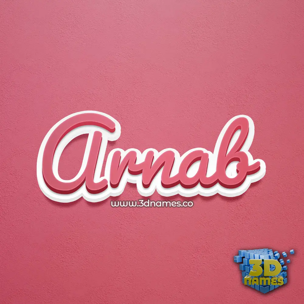 arnab in Red Scribble style - 3D name wallpaper