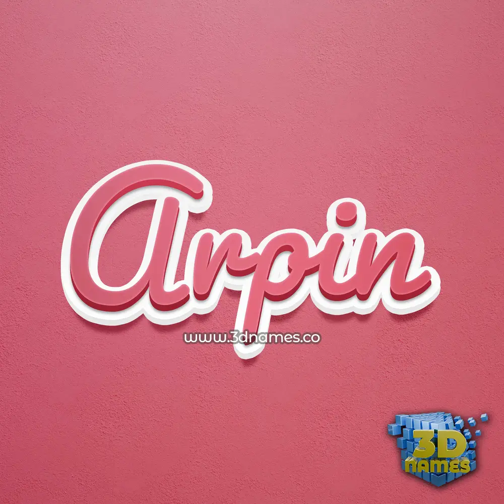 arpin in Red Scribble style - 3D name wallpaper