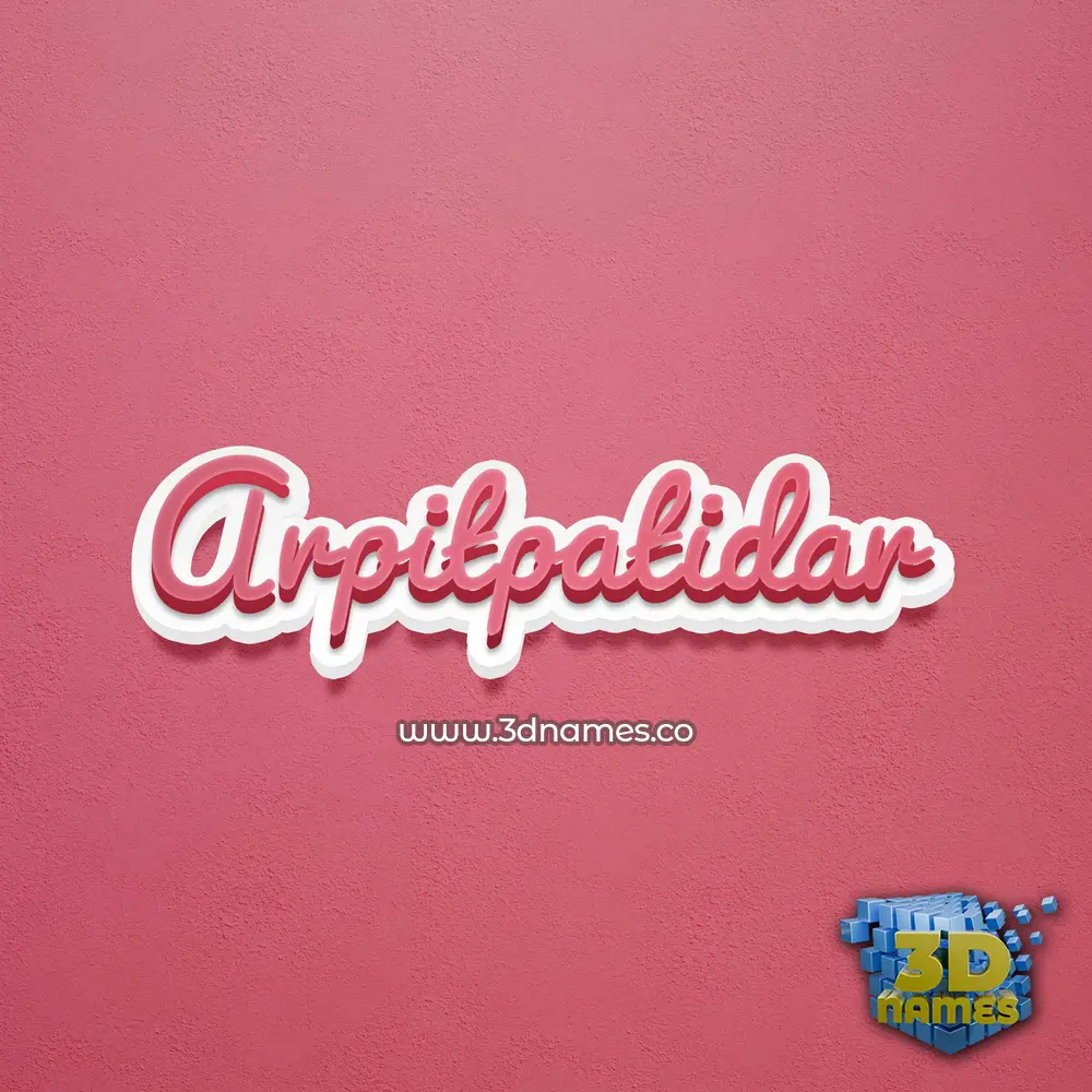 arpitpatidar in Red Scribble style - 3D name wallpaper