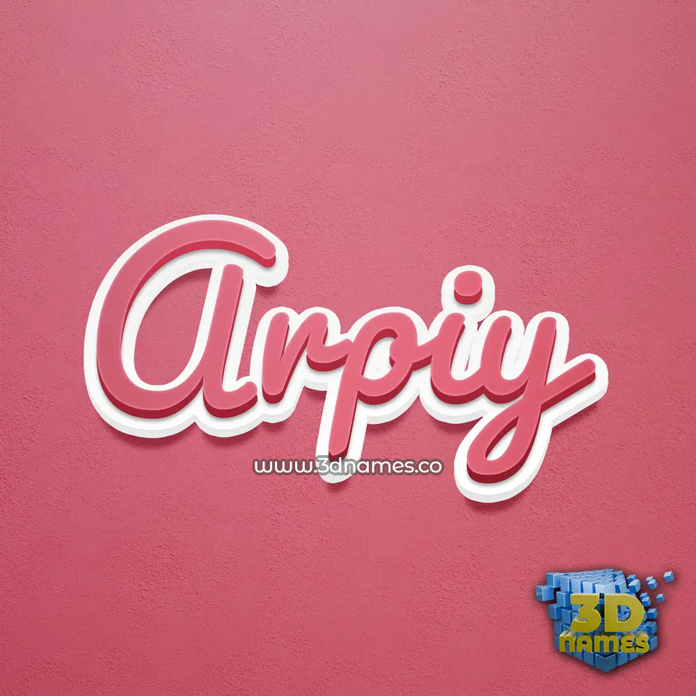 arpiy in Red Scribble style - 3D name wallpaper
