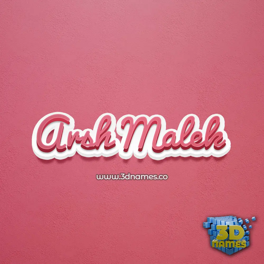 arsh malek in Red Scribble style - 3D name wallpaper