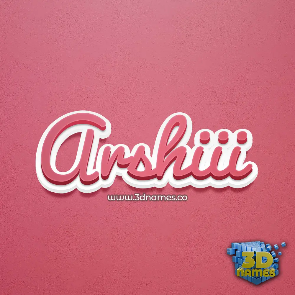 arshiii in Red Scribble style - 3D name wallpaper