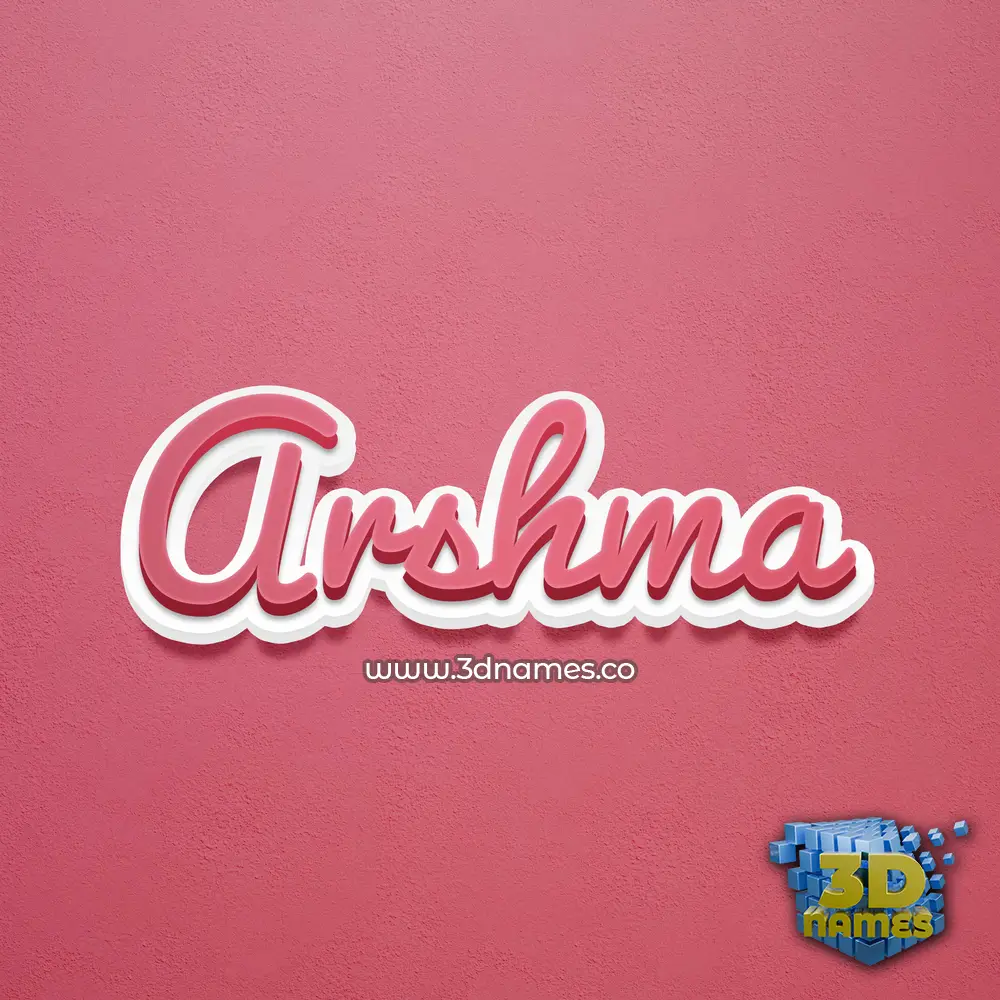 arshma in Red Scribble style - 3D name wallpaper