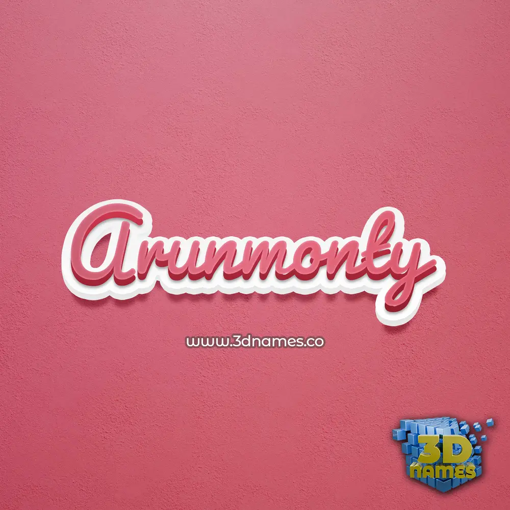 arunmonty in Red Scribble style - 3D name wallpaper