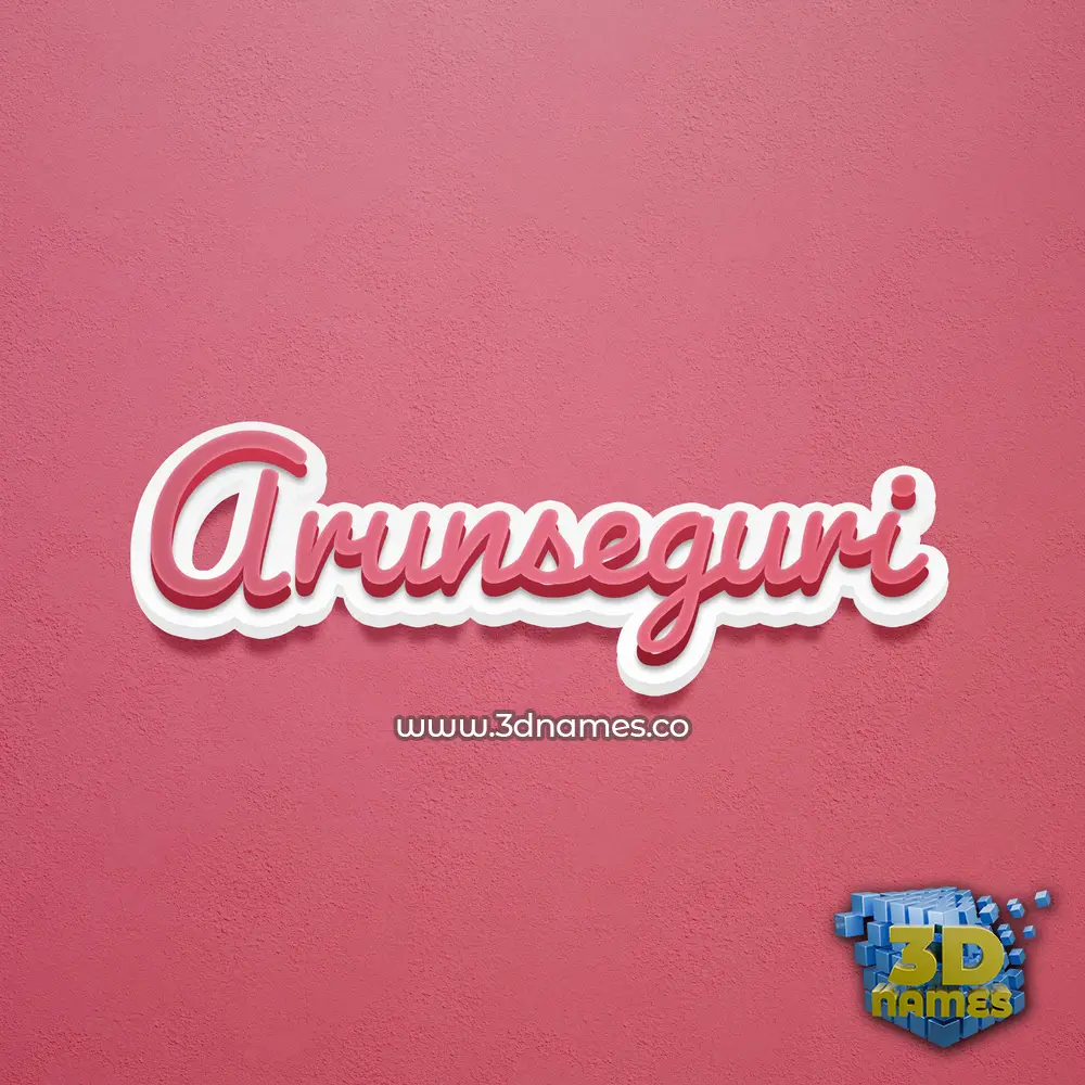 arunseguri in Red Scribble style - 3D name wallpaper