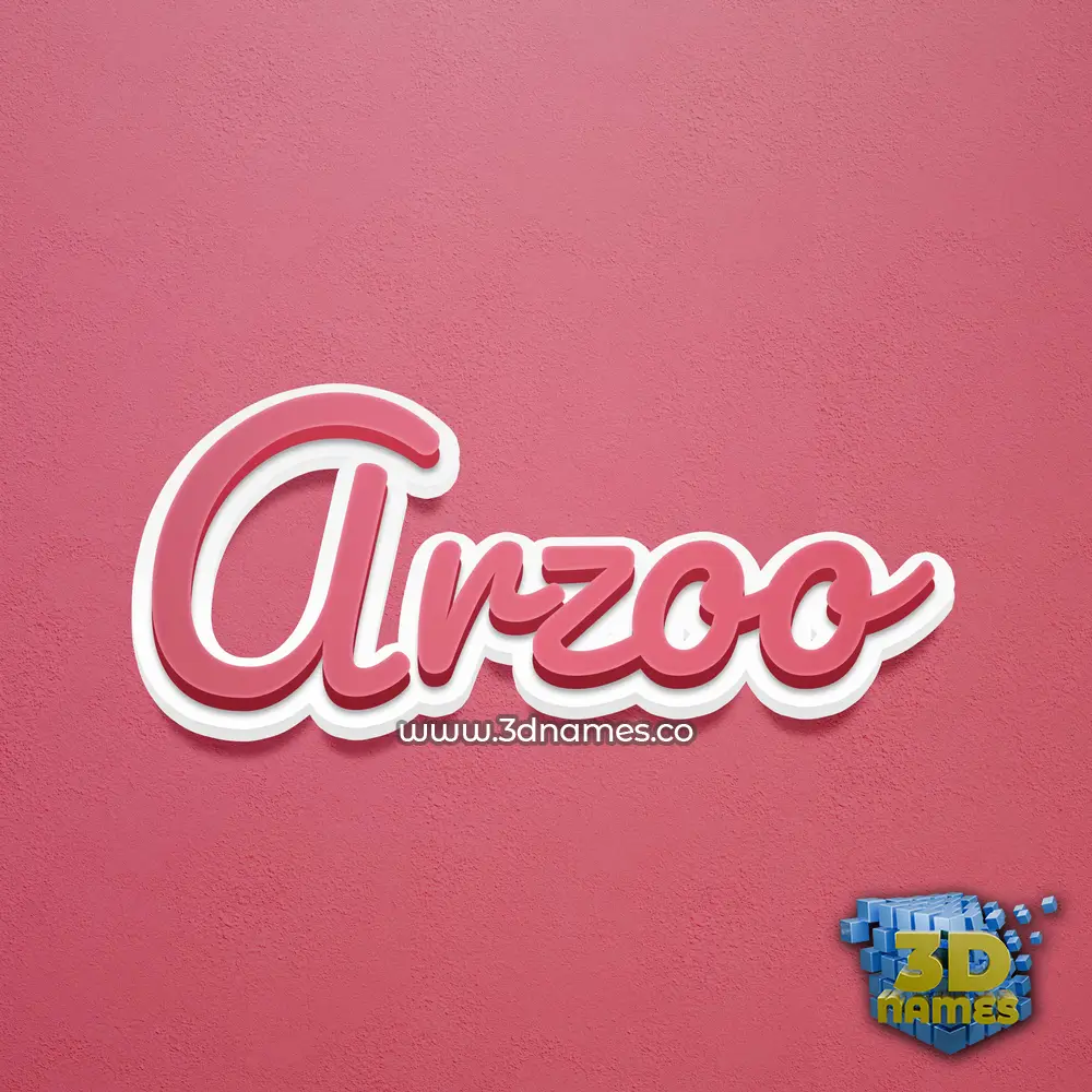 arzoo in Red Scribble style - 3D name wallpaper