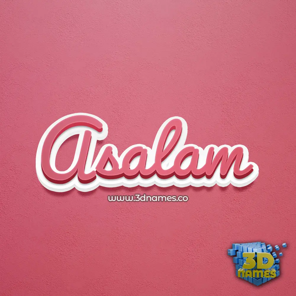asalam in Red Scribble style - 3D name wallpaper