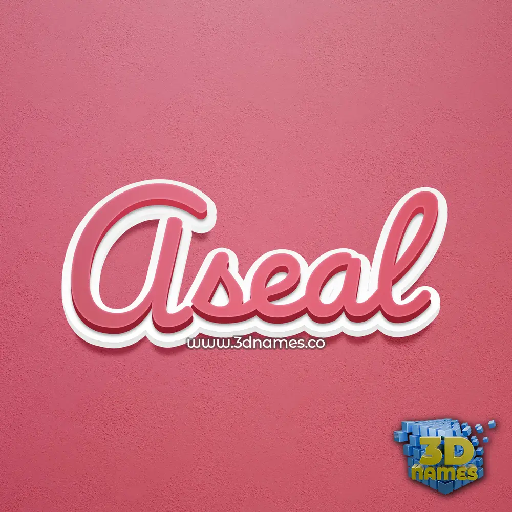 aseal in Red Scribble style - 3D name wallpaper aseal in Red Scribble style - 3D name wallpaper