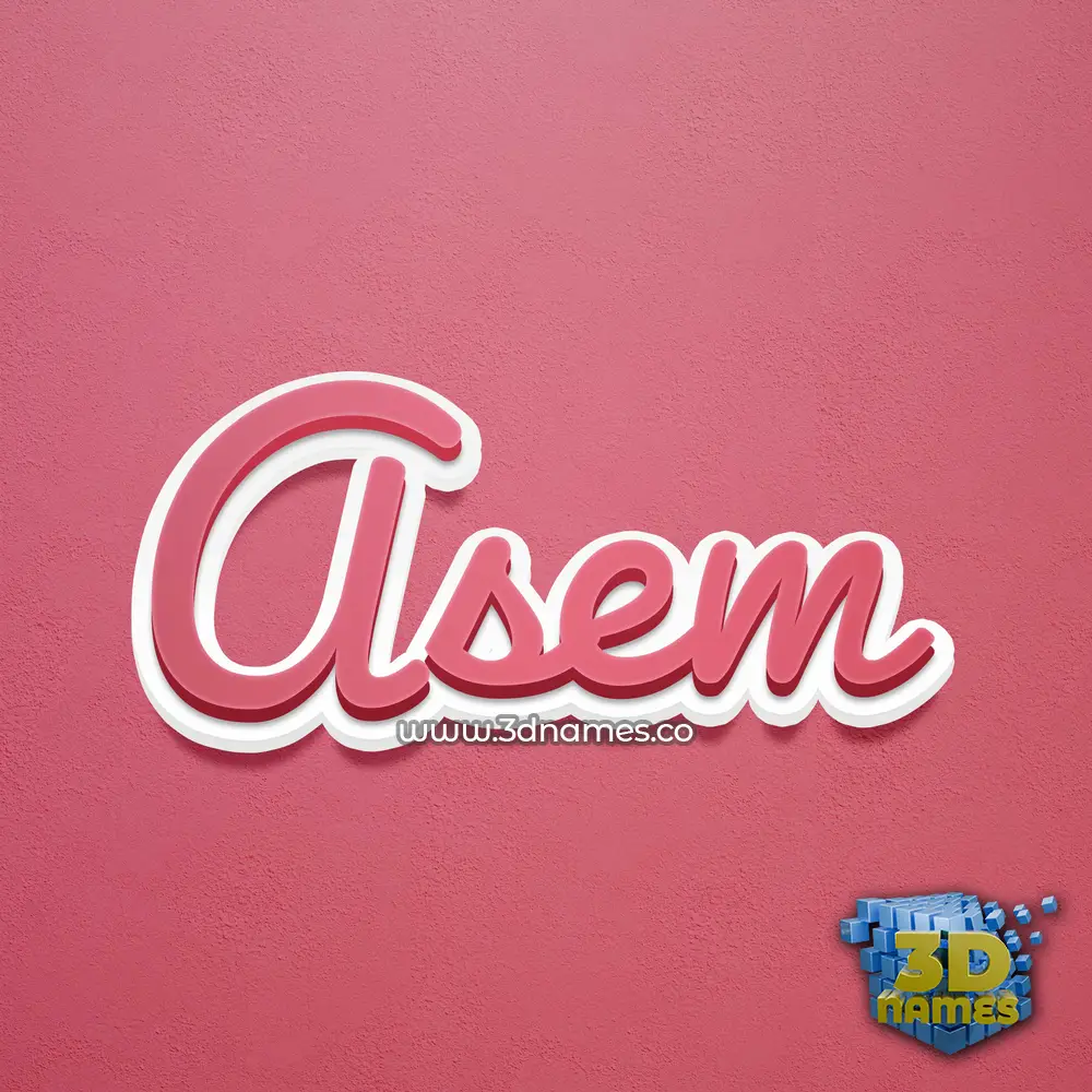 asem in Red Scribble style - 3D name wallpaper