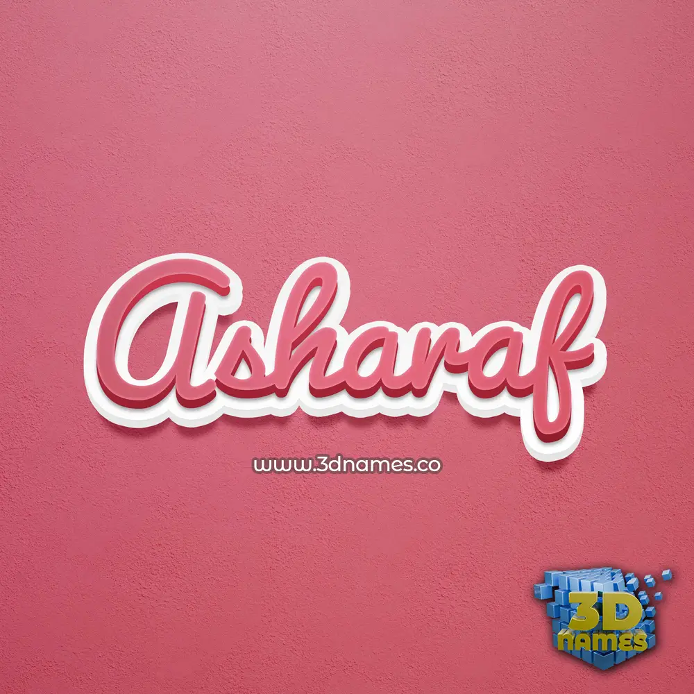 asharaf in Red Scribble style - 3D name wallpaper
