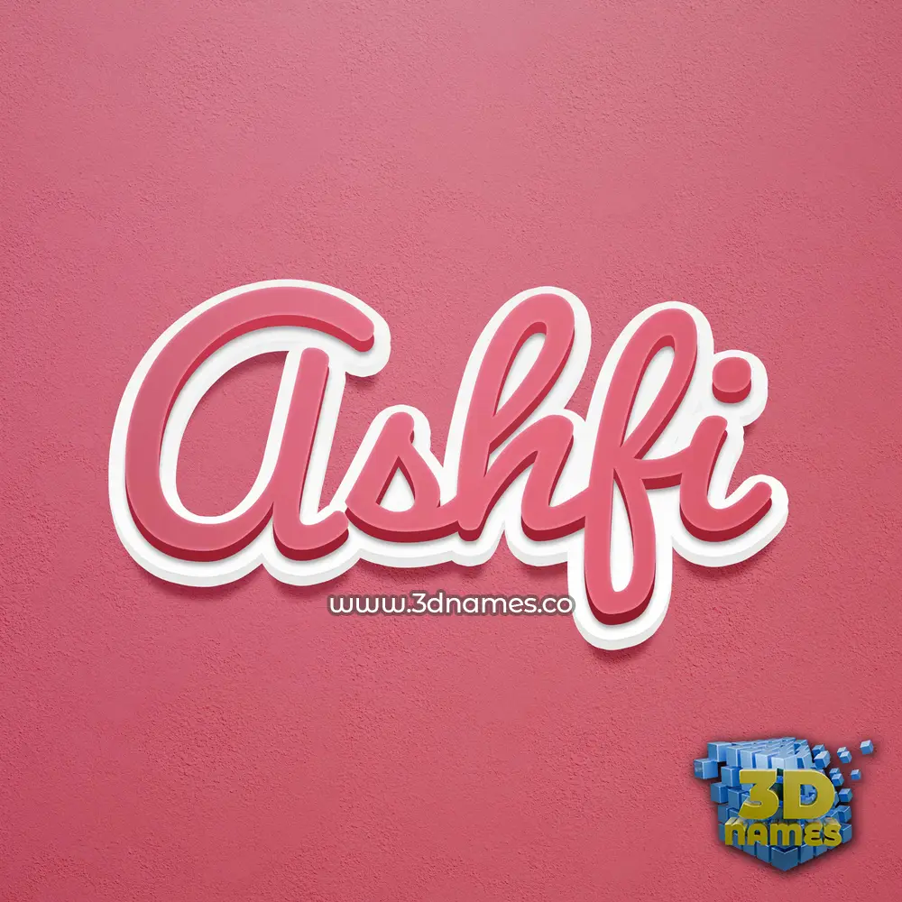 ashfi in Red Scribble style - 3D name wallpaper