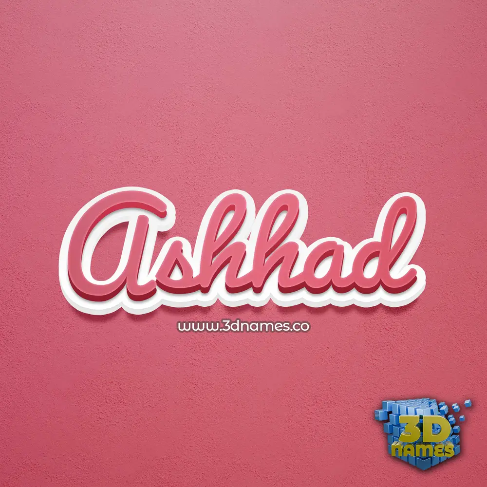 ashhad in Red Scribble style - 3D name wallpaper