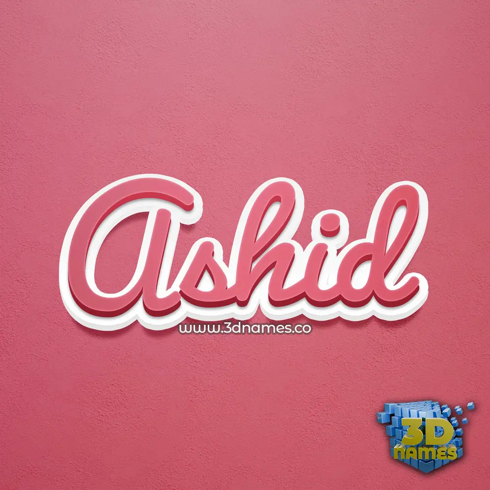 ashid in Red Scribble style - 3D name wallpaper