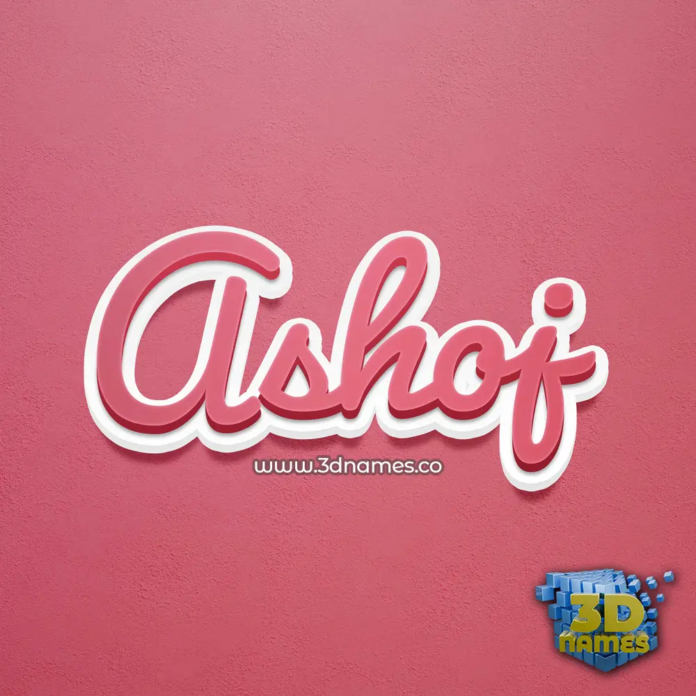 ashoj in Red Scribble style - 3D name wallpaper