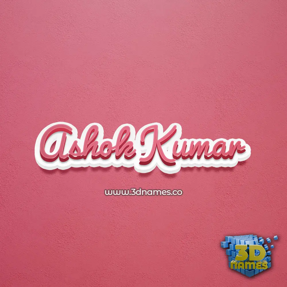 ashok kumar in Red Scribble style - 3D name wallpaper