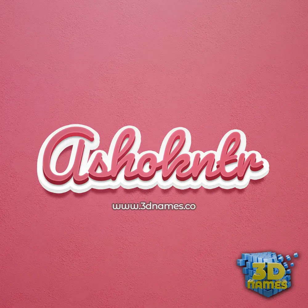 ashokntr in Red Scribble style - 3D name wallpaper