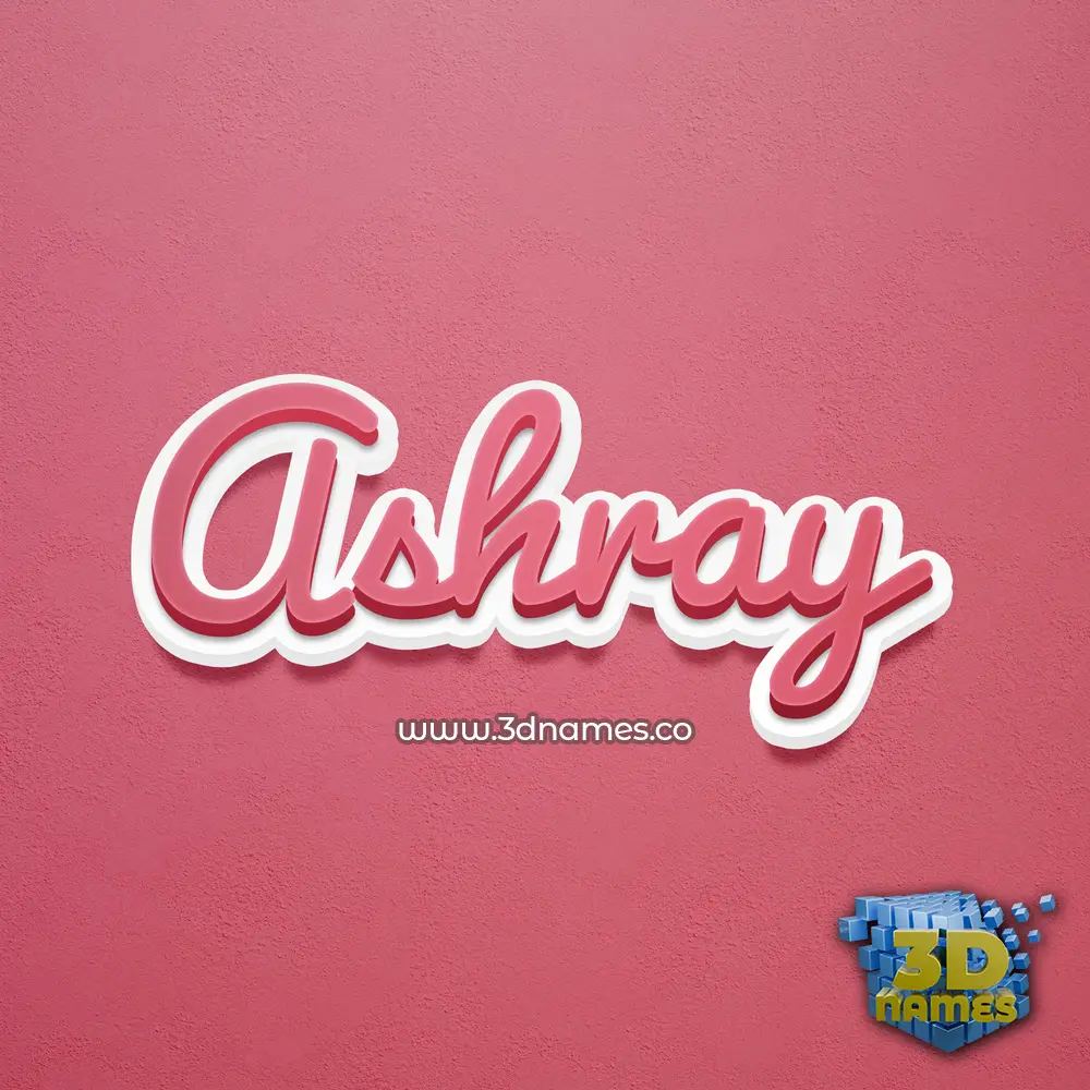 ashray in Red Scribble style - 3D name wallpaper