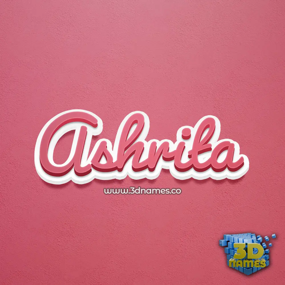 ashrita in Red Scribble style - 3D name wallpaper