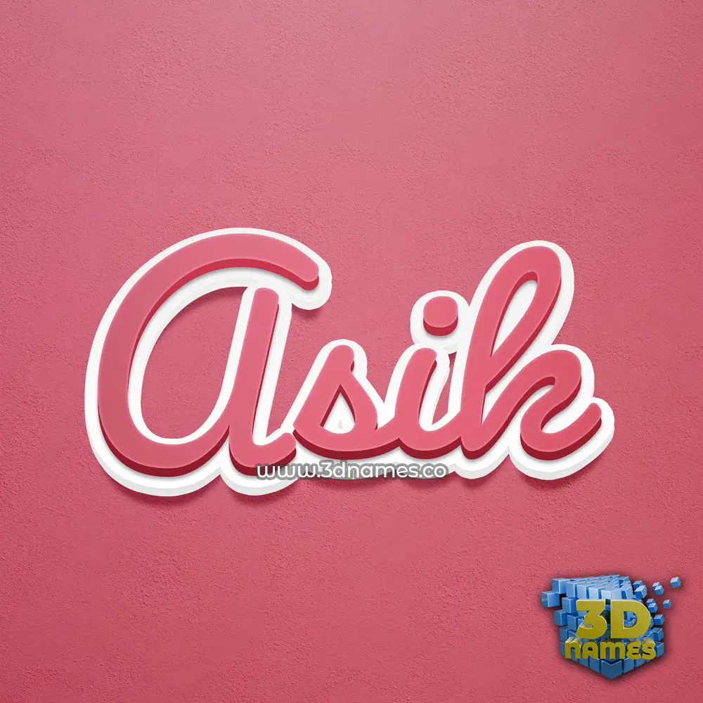 asik in Red Scribble style - 3D name wallpaper asik in Red Scribble style - 3D name wallpaper