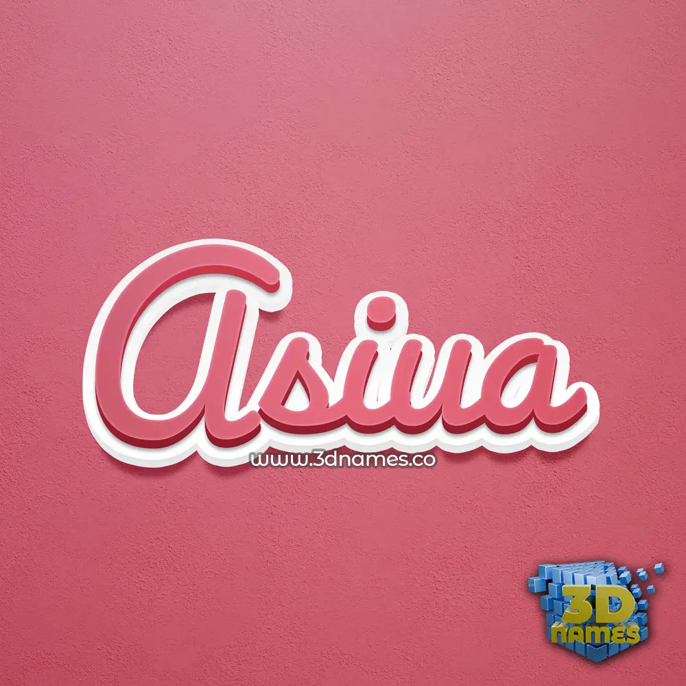 asiua in Red Scribble style - 3D name wallpaper