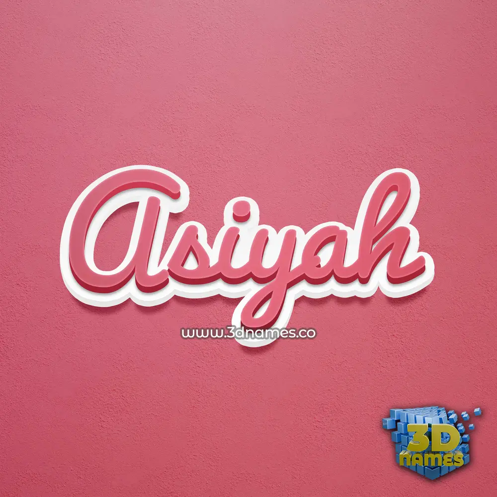 asiyah in Red Scribble style - 3D name wallpaper
