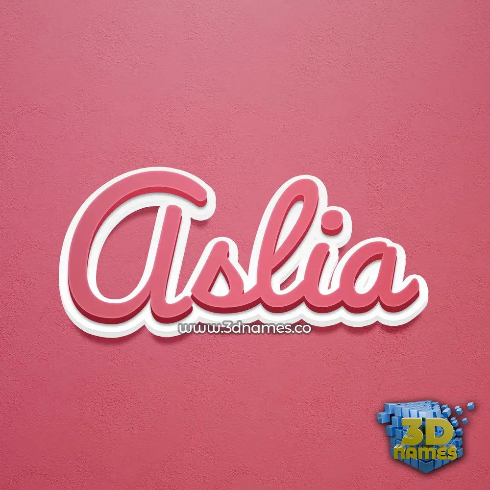 aslia in Red Scribble style - 3D name wallpaper