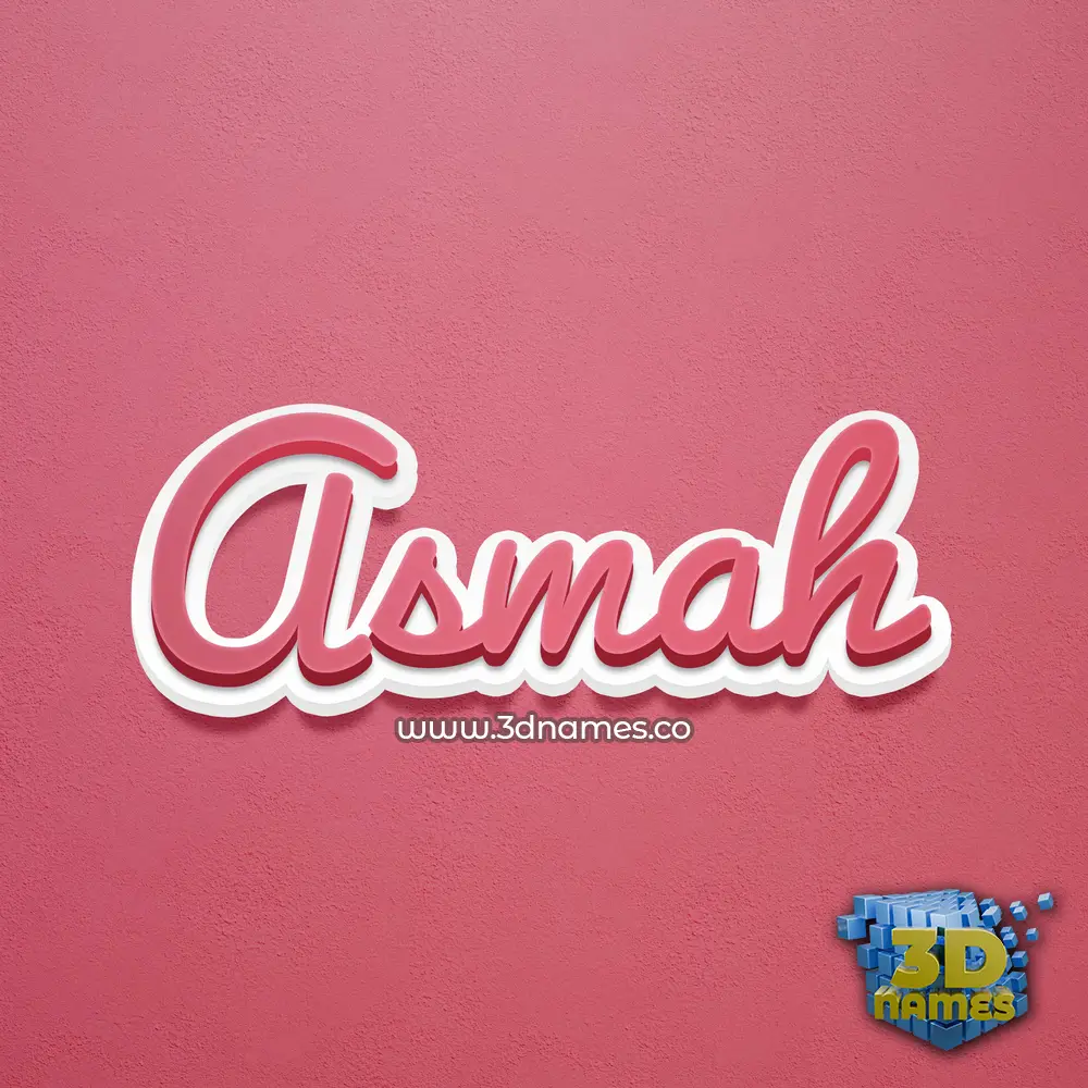 asmah in Red Scribble style - 3D name wallpaper