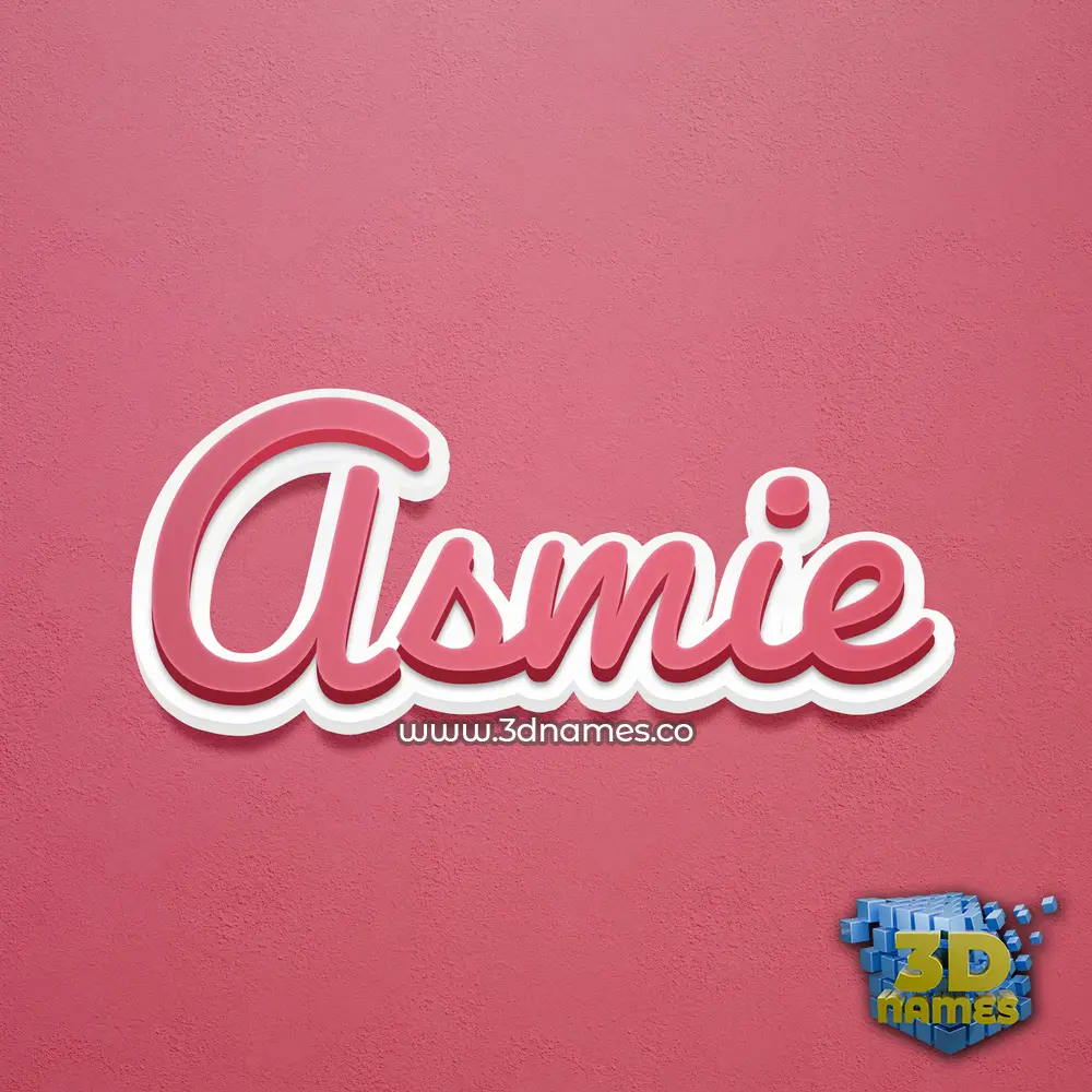 asmie in Red Scribble style - 3D name wallpaper