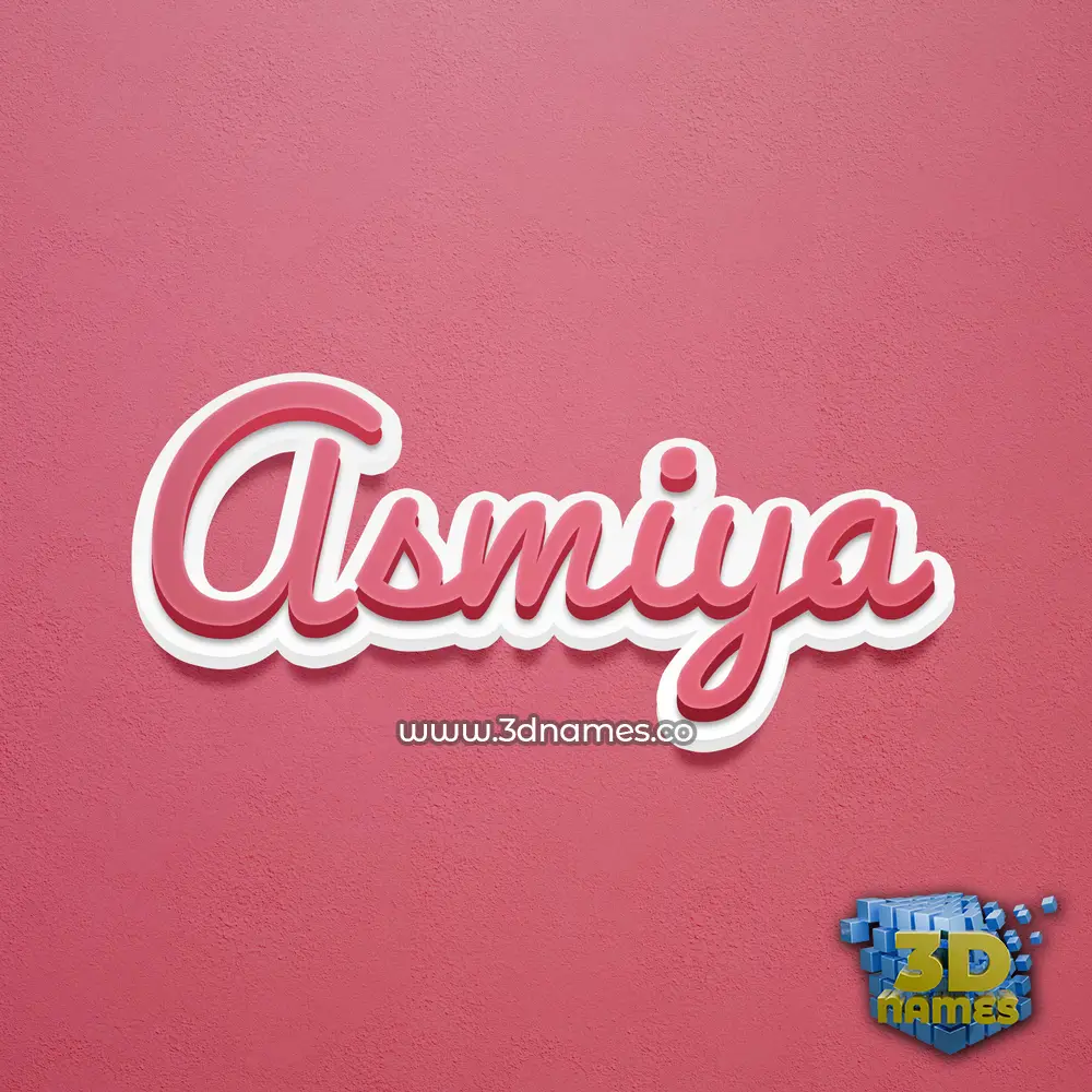 asmiya in Red Scribble style - 3D name wallpaper