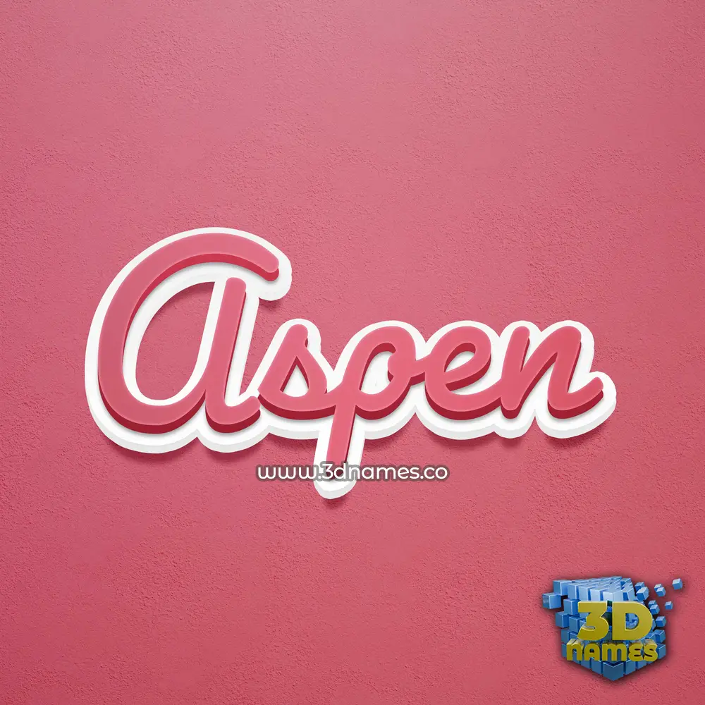 aspen in Red Scribble style - 3D name wallpaper