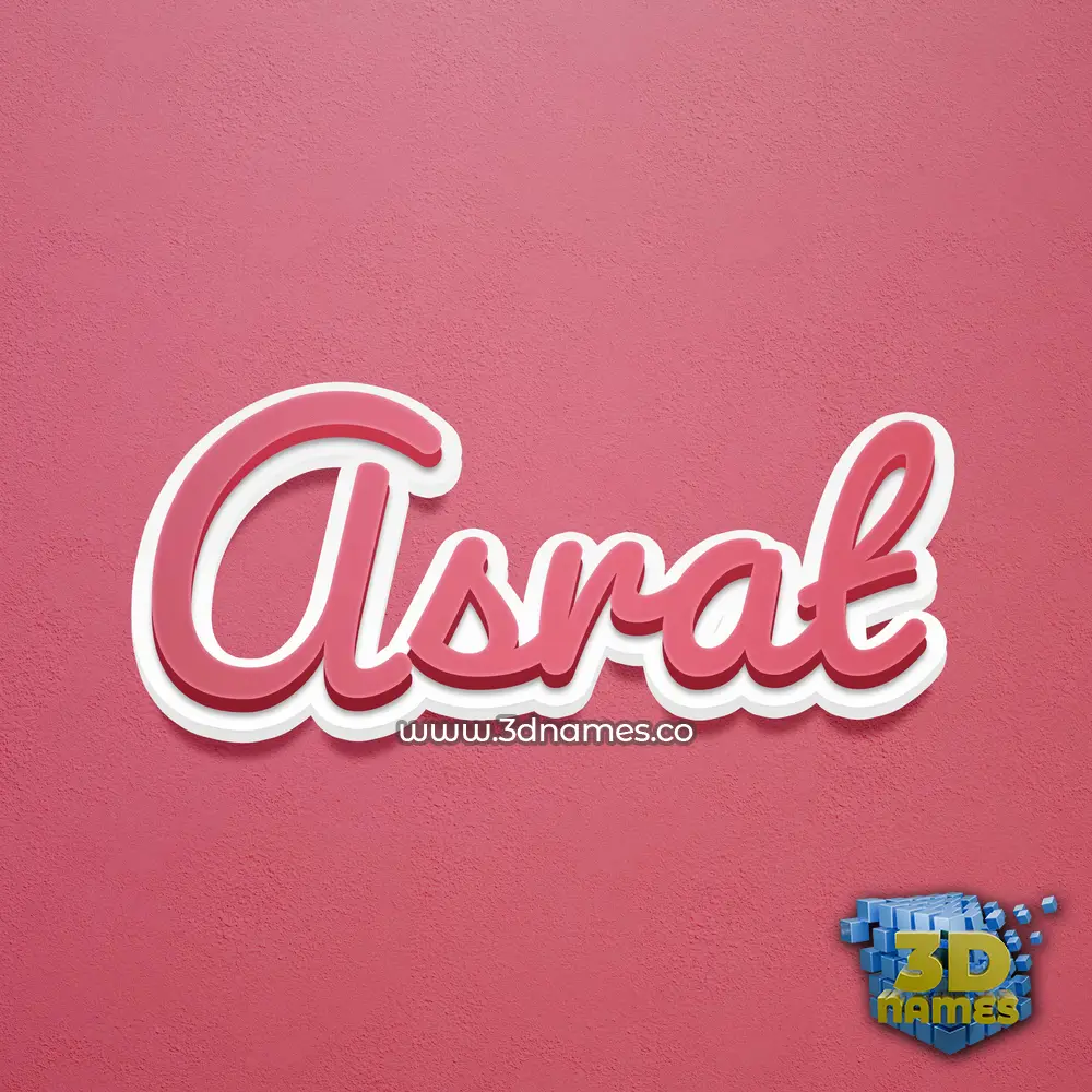 asrat in Red Scribble style - 3D name wallpaper