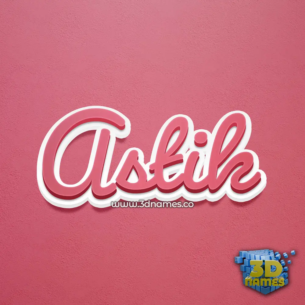astik in Red Scribble style - 3D name wallpaper
