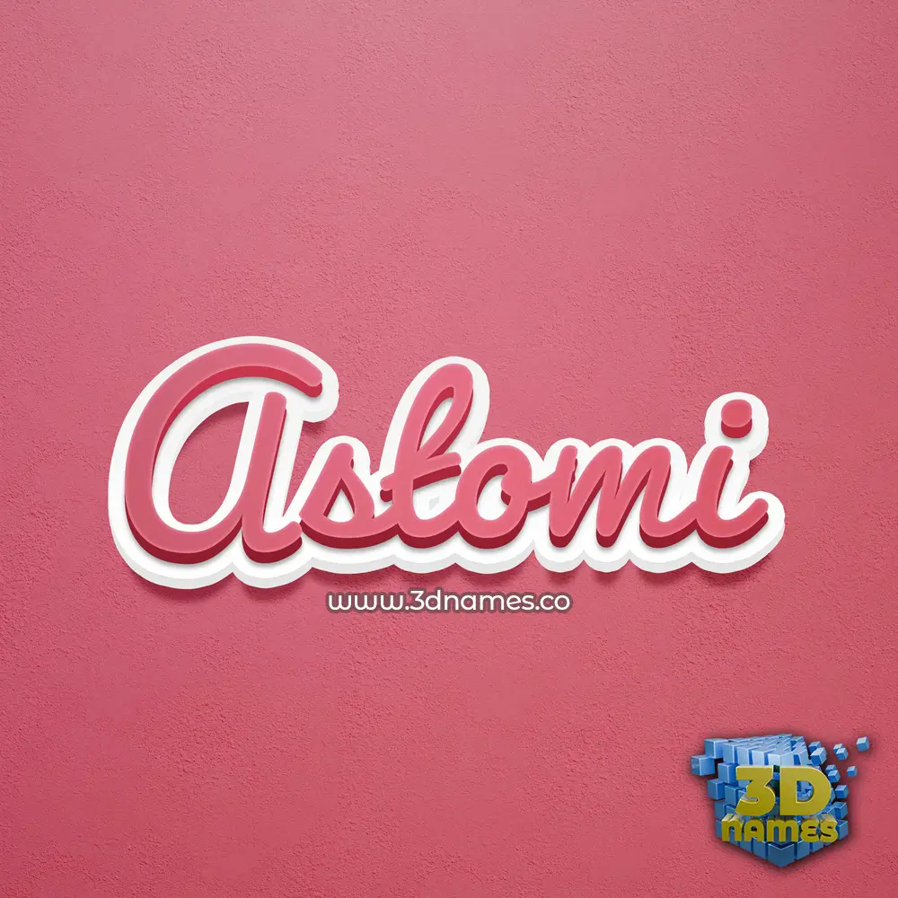 astomi in Red Scribble style - 3D name wallpaper