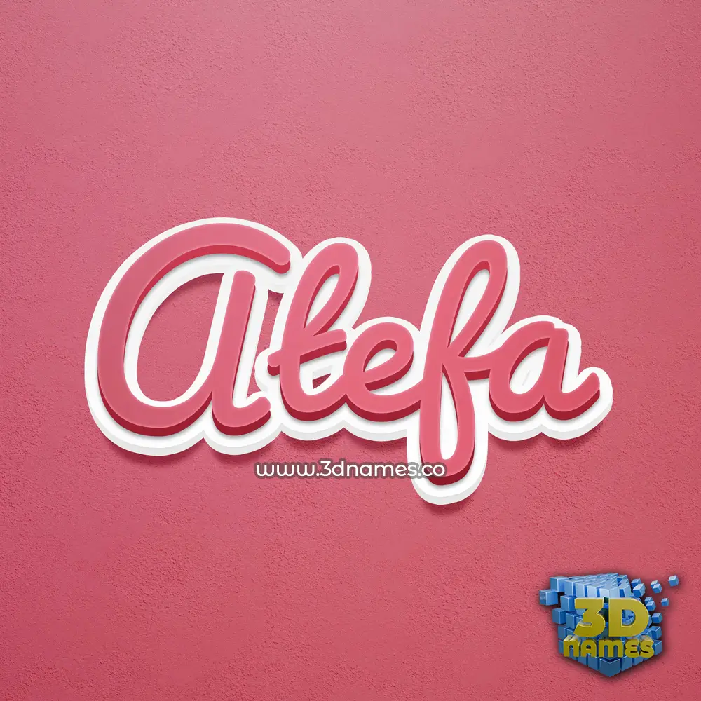 atefa in Red Scribble style - 3D name wallpaper