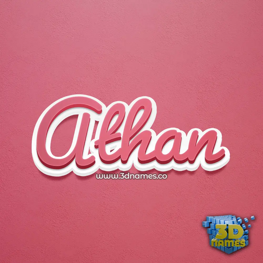 athan in Red Scribble style - 3D name wallpaper