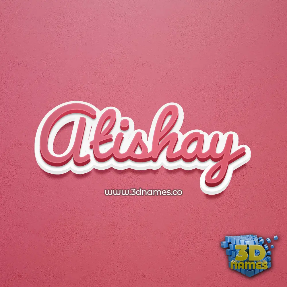 atishay in Red Scribble style - 3D name wallpaper