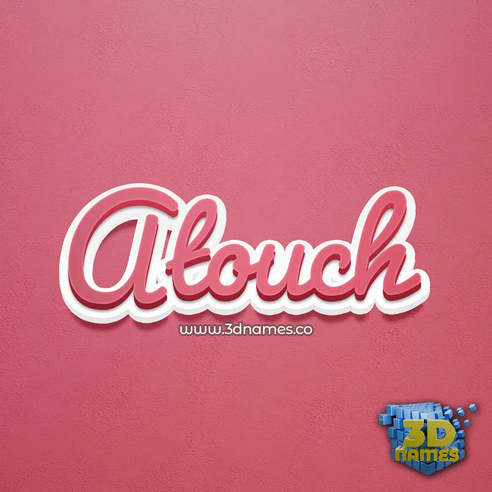 atouch in Red Scribble style - 3D name wallpaper