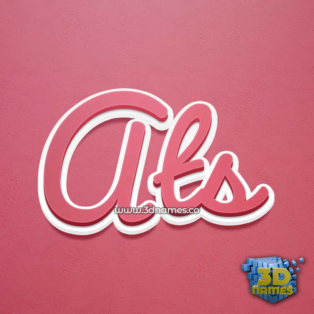 ats in Red Scribble style - 3D name wallpaper