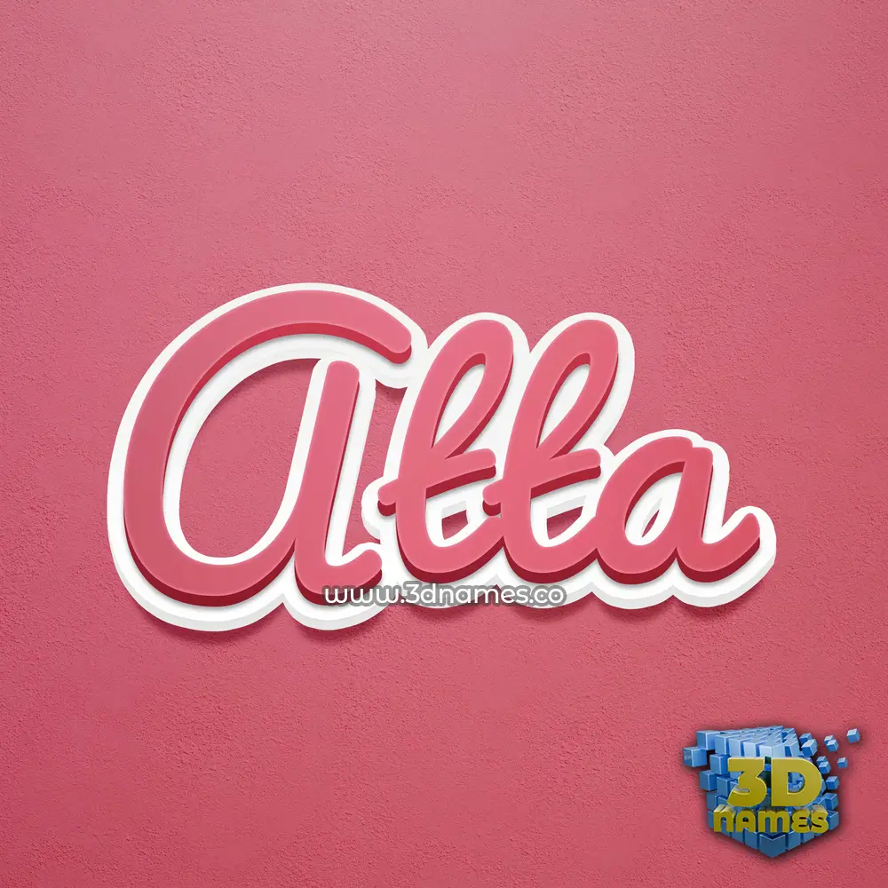 atta in Red Scribble style - 3D name wallpaper