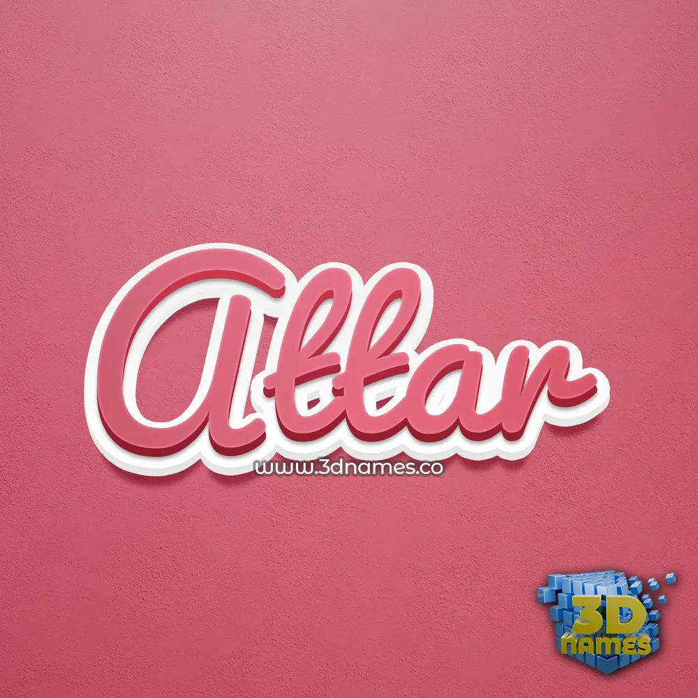 attar in Red Scribble style - 3D name wallpaper