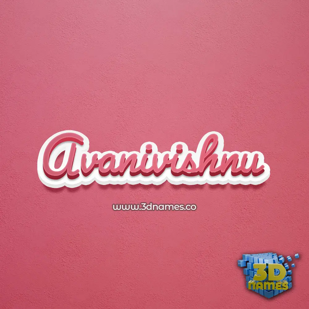 avanivishnu in Red Scribble style - 3D name wallpaper