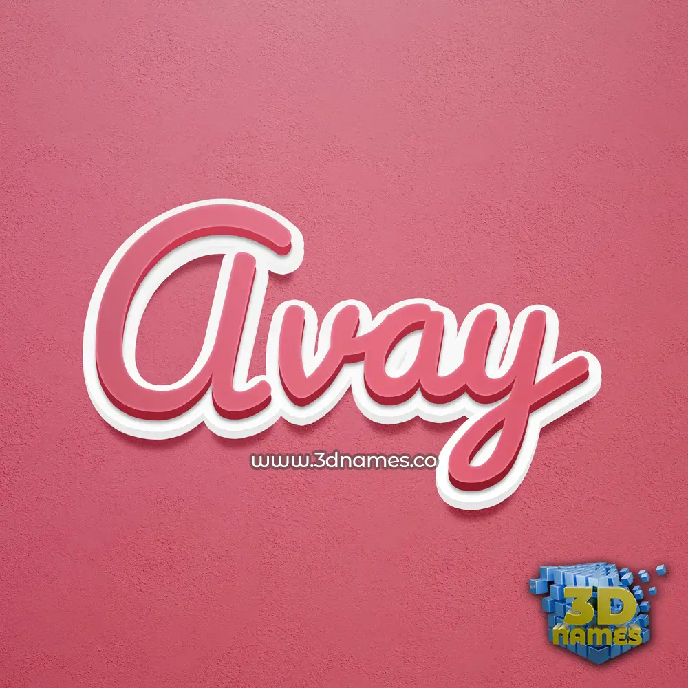 avay in Red Scribble style - 3D name wallpaper