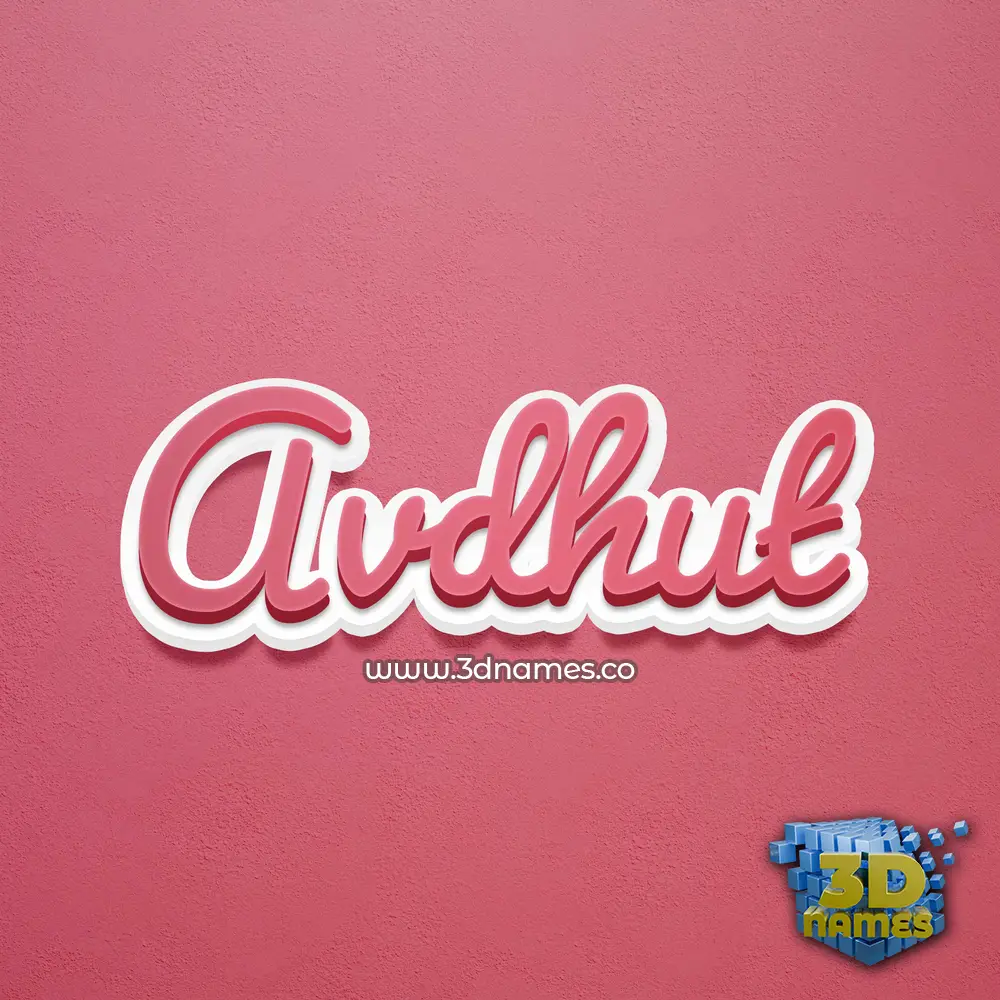 avdhut in Red Scribble style - 3D name wallpaper