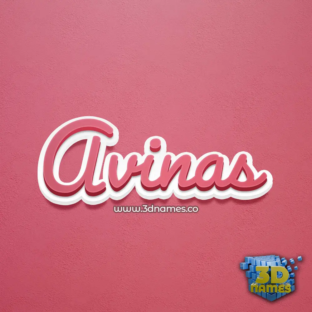 avinas in Red Scribble style - 3D name wallpaper