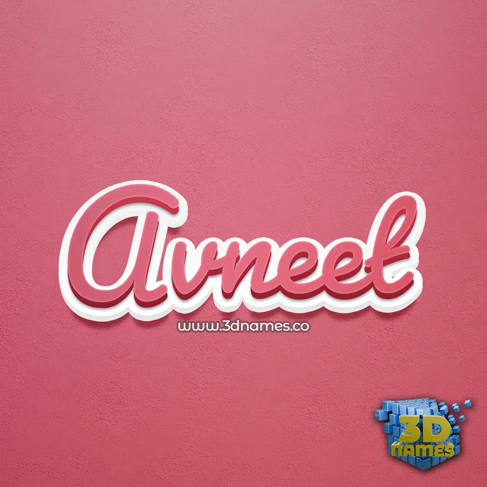 avneet in Red Scribble style - 3D name wallpaper