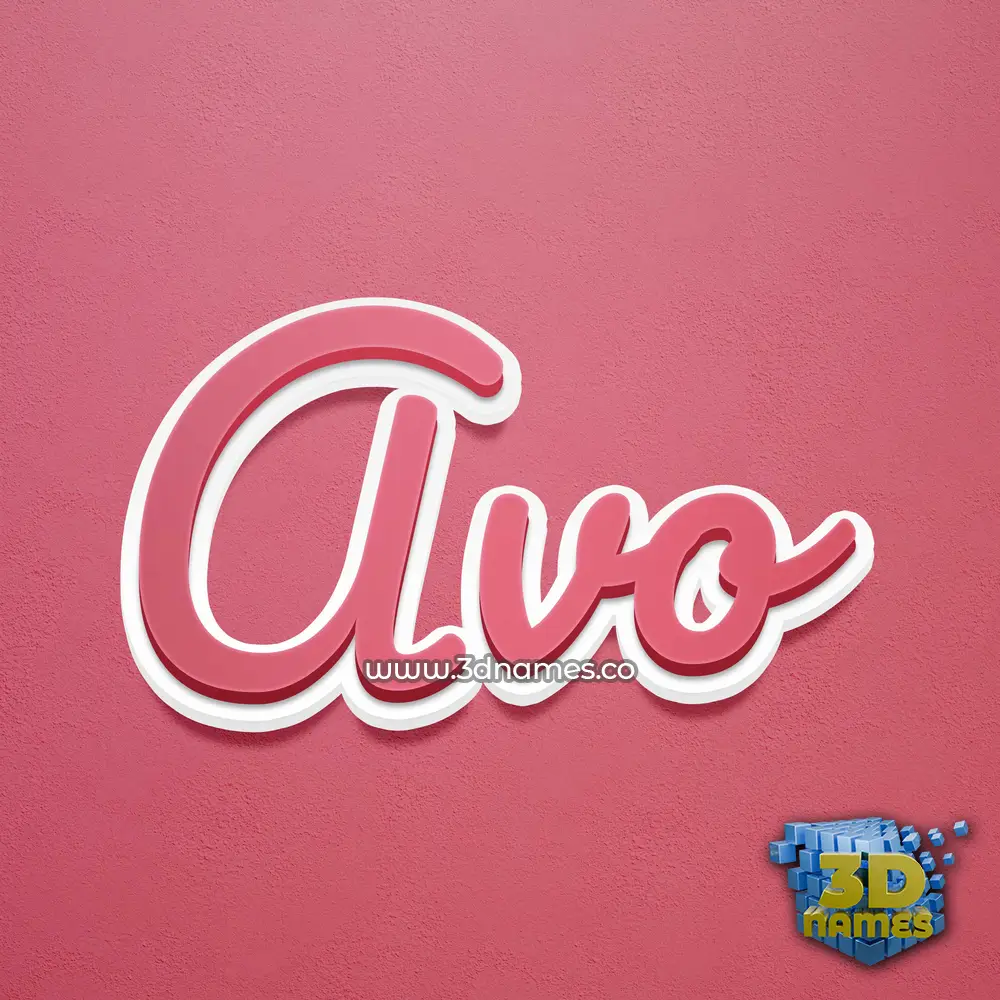 avo in Red Scribble style - 3D name wallpaper